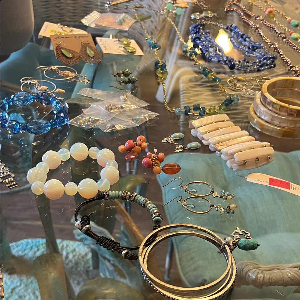 Multicolor Women’s Beaded Bracelet Stack - Turquo… - image 1